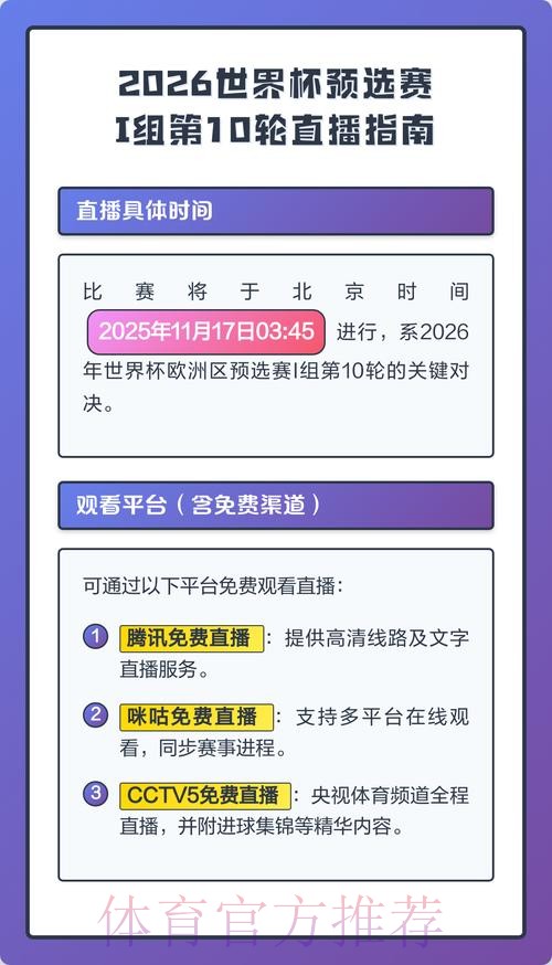 2026世界杯直播官方发布观看指南实时查看